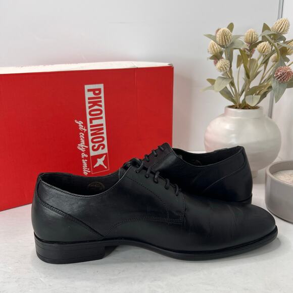 Pikolinos Bristol Oxford Leather Lace-Up Shoes Classic Black Men's 8/EU 41 - Picture 7 of 10